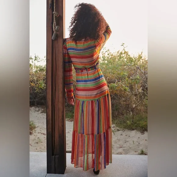 Anthropologie  Farm Rio Luana Rainbow Maxi Dress - Picture 2 of 12